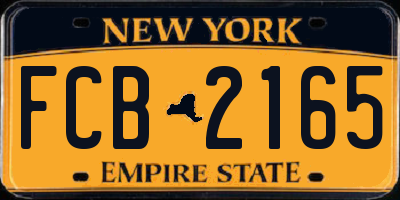 NY license plate FCB2165