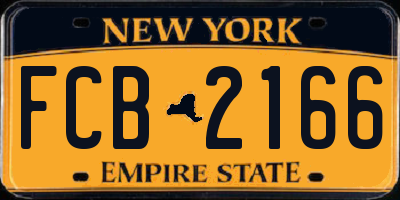 NY license plate FCB2166