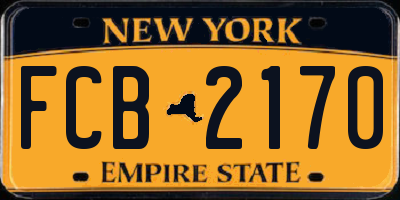 NY license plate FCB2170