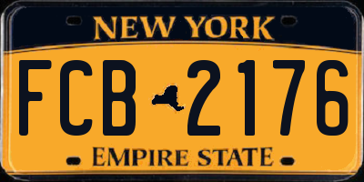 NY license plate FCB2176