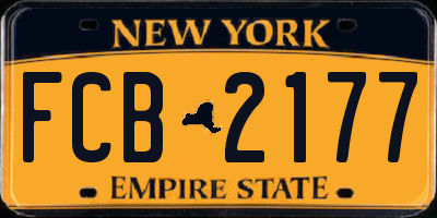 NY license plate FCB2177