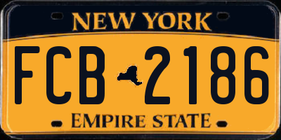 NY license plate FCB2186