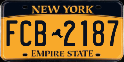 NY license plate FCB2187