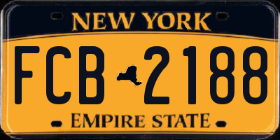 NY license plate FCB2188