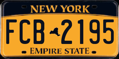 NY license plate FCB2195