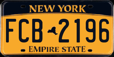 NY license plate FCB2196