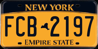 NY license plate FCB2197
