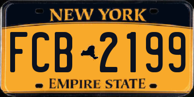 NY license plate FCB2199
