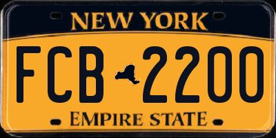 NY license plate FCB2200