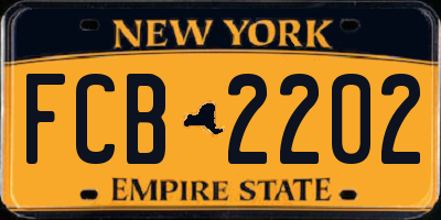 NY license plate FCB2202