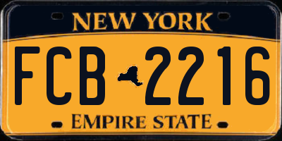 NY license plate FCB2216