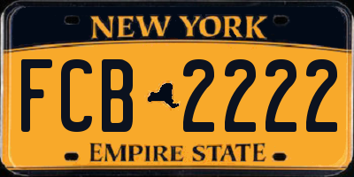 NY license plate FCB2222