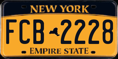 NY license plate FCB2228
