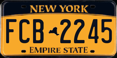 NY license plate FCB2245
