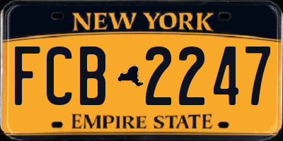 NY license plate FCB2247
