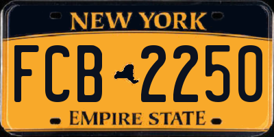 NY license plate FCB2250