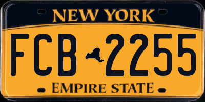 NY license plate FCB2255