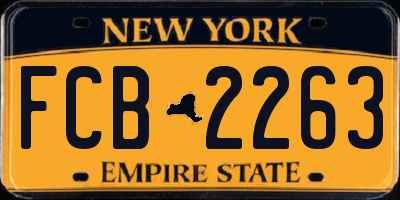 NY license plate FCB2263