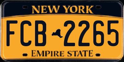 NY license plate FCB2265