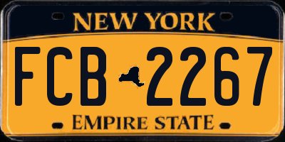 NY license plate FCB2267