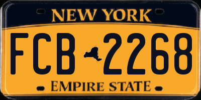 NY license plate FCB2268