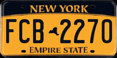 NY license plate FCB2270
