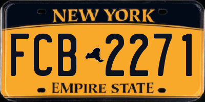 NY license plate FCB2271