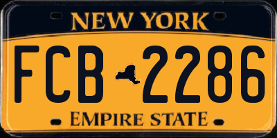 NY license plate FCB2286