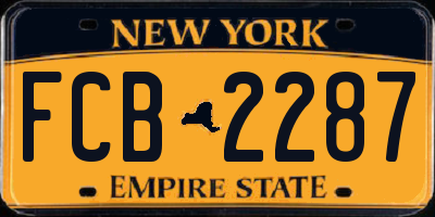 NY license plate FCB2287