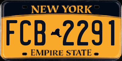 NY license plate FCB2291