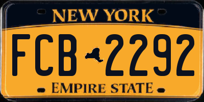 NY license plate FCB2292