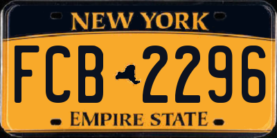 NY license plate FCB2296