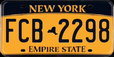 NY license plate FCB2298