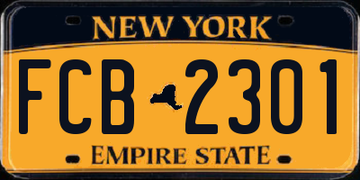 NY license plate FCB2301