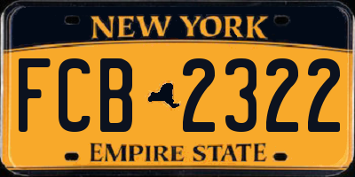 NY license plate FCB2322