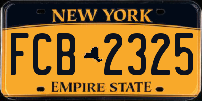 NY license plate FCB2325