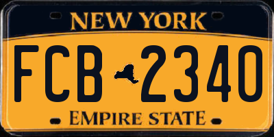 NY license plate FCB2340