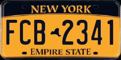 NY license plate FCB2341