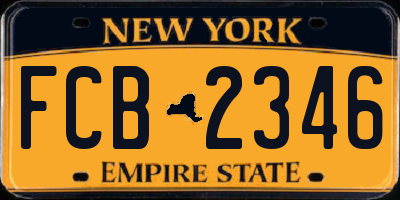 NY license plate FCB2346
