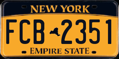 NY license plate FCB2351