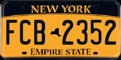 NY license plate FCB2352