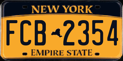 NY license plate FCB2354