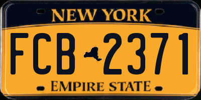 NY license plate FCB2371
