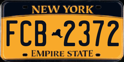 NY license plate FCB2372