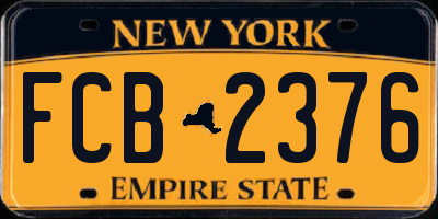 NY license plate FCB2376
