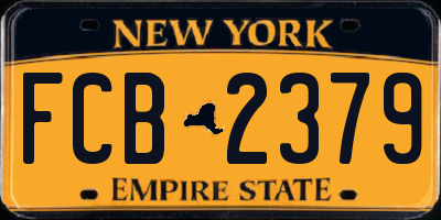 NY license plate FCB2379
