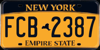 NY license plate FCB2387