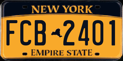 NY license plate FCB2401