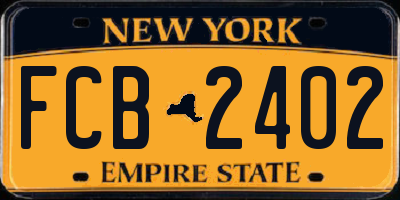 NY license plate FCB2402