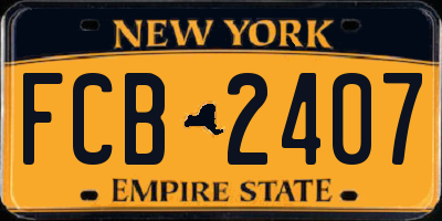NY license plate FCB2407